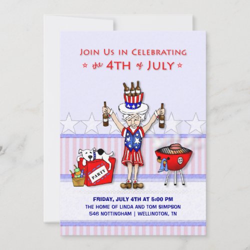 4th of July _ Uncle Sam Party BBQ Invitation