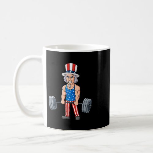 4th Of July Uncle Sam Weightlifting Funny Deadlift Coffee Mug