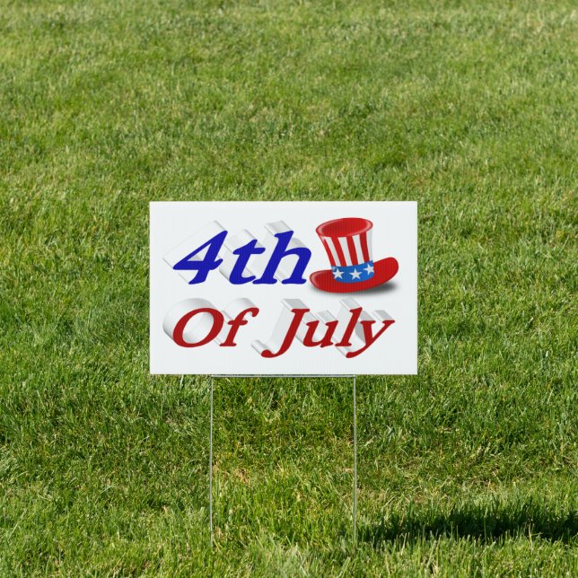 4th of July Uncle Sam Yard Sign (Insitu)