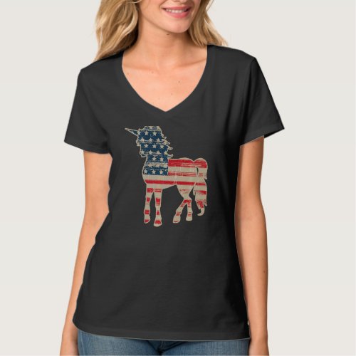 4th Of July Unicorn American Flag Patriotic  1 T_Shirt