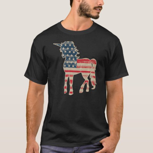 4th Of July Unicorn American Flag Patriotic  1 T_Shirt