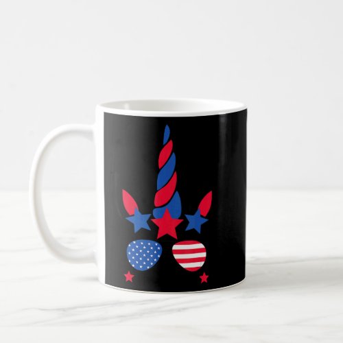 4th Of July Unicorn American Flag Patriotic  Coffee Mug