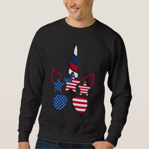 4th Of July Unicorn American Flag Patriotic Sweatshirt