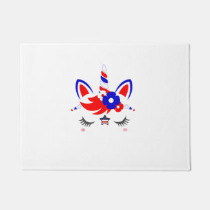 4th of July Unicorn Top Funny Cute Patriotic Women Doormat