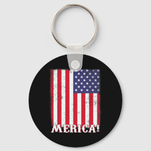 4th Of July US American Flag Patriotic  Keychain