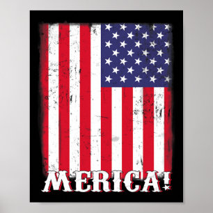 4th Of July US American Flag Patriotic Poster