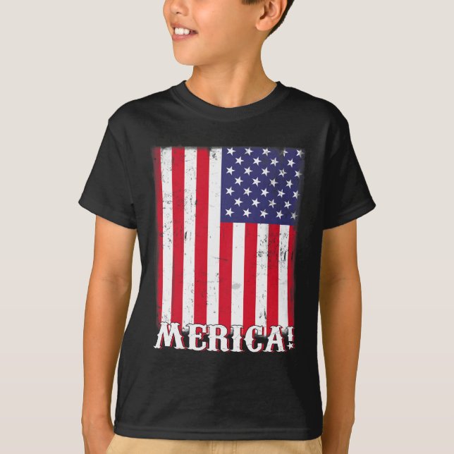 4th Of July US American Flag Patriotic  T-Shirt (Front)