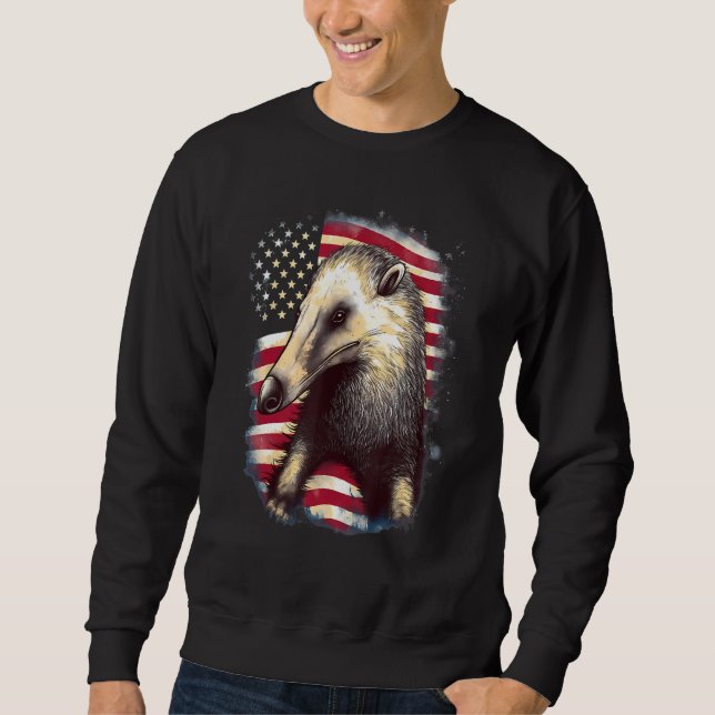 4th Of July US Flag Anteater Sweatshirt (Front)