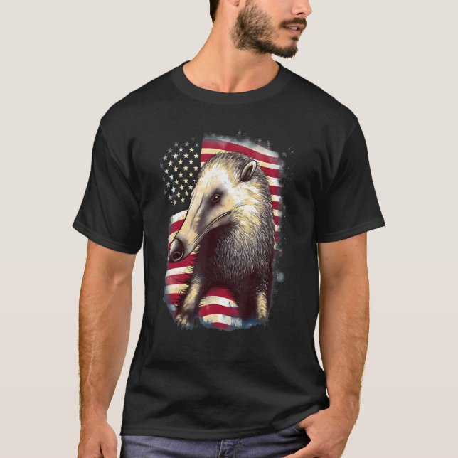 4th Of July US Flag Anteater T-Shirt (Front)