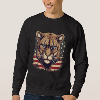 4th Of July US Flag Cougar Sweatshirt