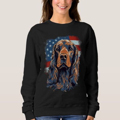 4th Of July US Flag English Cocker Spaniel Dog Sweatshirt