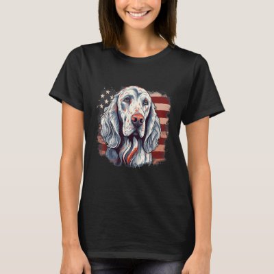 4th Of July US Flag English Setter Dog T-Shirt