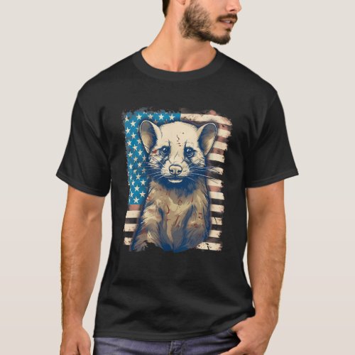 4th Of July US Flag Ferret T_Shirt