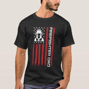 4th of July US Flag Firefighter Dad Design for Fat T-Shirt