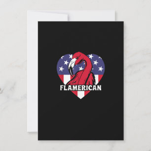 4th of July US Flag Funny Patriotic Flamingo Flame Invitation