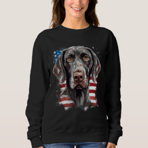 4th Of July US Flag German Shorthaired Pointer Dog Sweatshirt