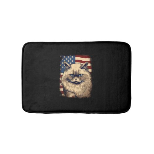 4th Of July US Flag Himalayan Cat Bath Mat