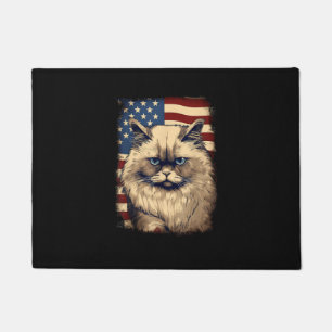 4th Of July US Flag Himalayan Cat Doormat
