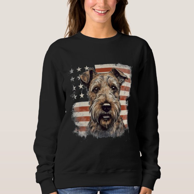4th Of July US Flag Irish Terrier Dog Sweatshirt (Front)