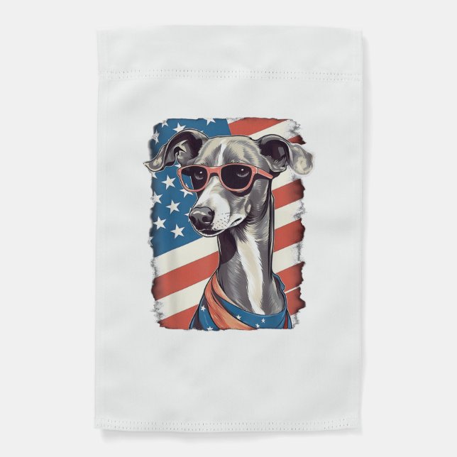 4th Of July US Flag Italian Greyhound Dog  (Front)