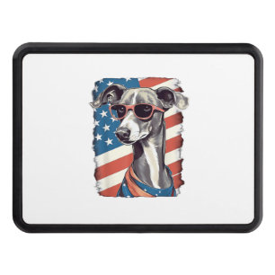 4th Of July US Flag Italian Greyhound Dog  Hitch Cover