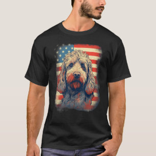 4th Of July US Flag Labradoodle Dog T-Shirt
