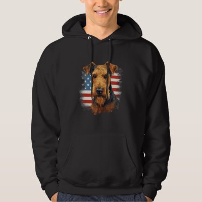 4th Of July US Flag Lakeland Terrier Dog Hoodie