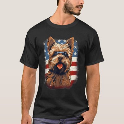 4th Of July US Flag Norfolk Terrier Dog T-Shirt