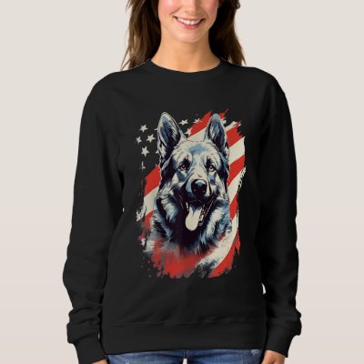 4th Of July US Flag Norwegian Elkhound Dog Sweatshirt