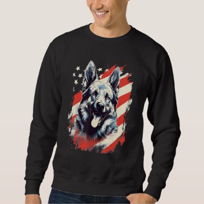 4th Of July US Flag Norwegian Elkhound Dog Sweatshirt