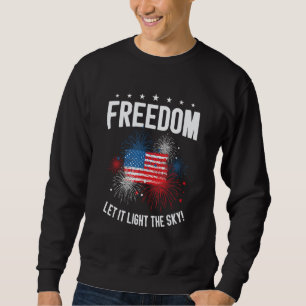 4th Of July US Flag Patriotic American Flag Firewo Sweatshirt