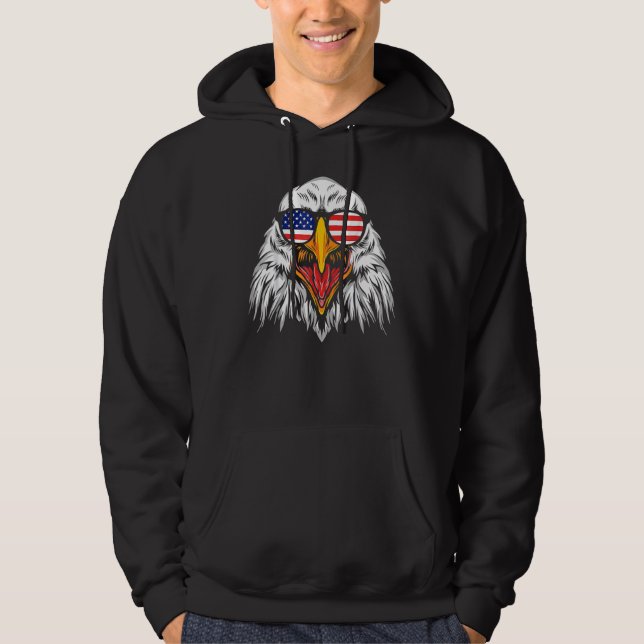 4th Of July Us Flag Patriotic Usa Eagle Of Freedom Hoodie (Front)