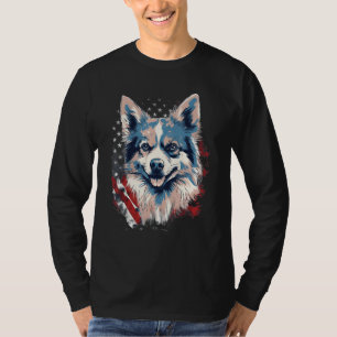 4th Of July US Flag Pomsky Dog T-Shirt