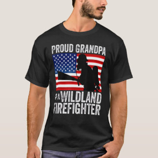 4th Of July Us Flag Proud Grandpa Of A Wildland Fi T-Shirt