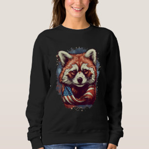 4th Of July US Flag Red Panda 2 Sweatshirt
