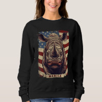 4th Of July US Flag Rhino