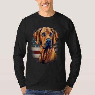 4th Of July US Flag Rhodesian Ridgeback Dog 1 T-Shirt