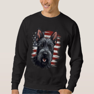 4th Of July US Flag Scottish Terrier Dog Sweatshirt