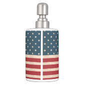 4th of July US Flag Soap Disp. & Toothbrush Holder (Back)