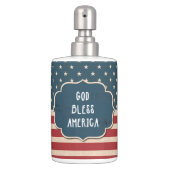 4th of July US Flag Soap Disp. & Toothbrush Holder (Front)