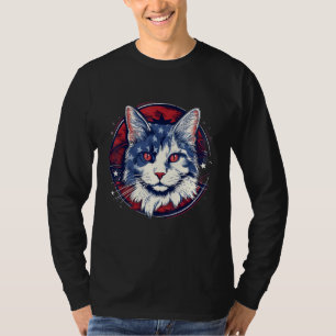 4th Of July US Flag Turkish Van Cat T-Shirt