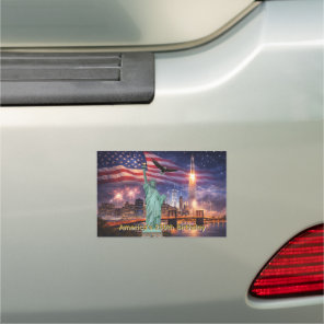 4th of July USA 250th Statue of Liberty Rocket Car Magnet