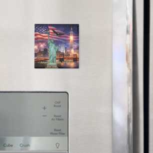 4th of July USA 250th Statue of Liberty Rocket Magnet