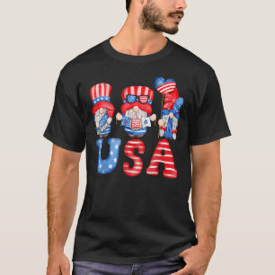 4th Of July Usa American Flag Gnomes Patriotic Cut T-Shirt