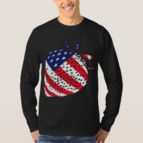 4th of July USA American Flag Patriotic Fruit Stra T_Shirt