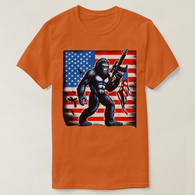 4th of July USA American Flag T-Shirt (Design Front)
