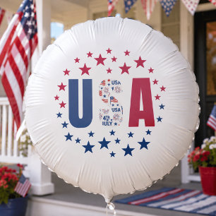4th Of July USA Balloon with Stars