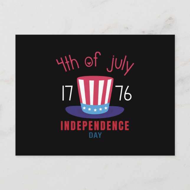 4th of July USA Celebration 1776 Stars Postcard (Front)