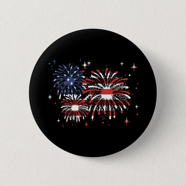 4th Of July USA  Fireworks Button (Front)