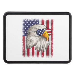 4th Of July USA Flag American Patriotic Eagle Hitch Cover